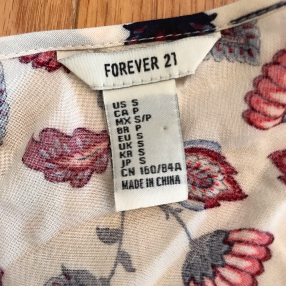 Forever 21 Floral 3/4 Sleeve Cold-Shoulder Dress - Picture 6 of 6